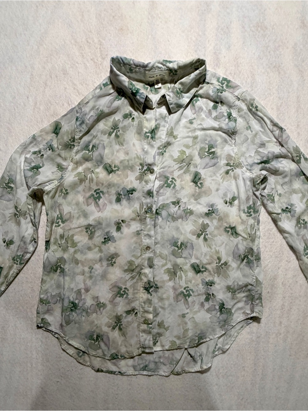 Cloth & Stone Floral Rayon Button Down Shirt XL VGUC